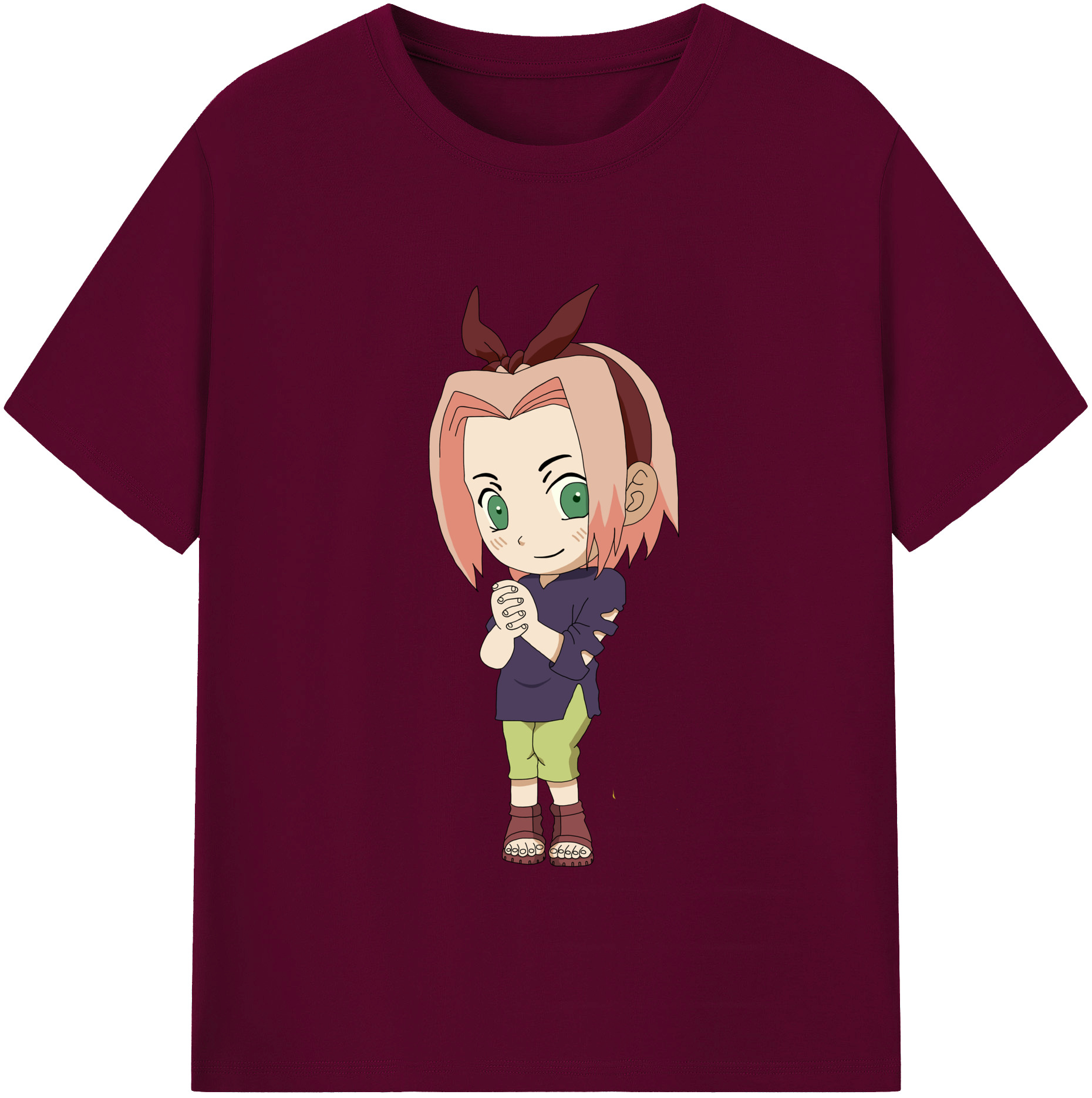 （画像用） NARUTO -ナルト- 春野サクラ Haruno Sakura レディースカジュアルプリントTシャツ（綿100％）